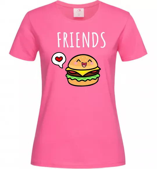 Жіноча футболка Best friends Бургер Яскраво-рожевий фото