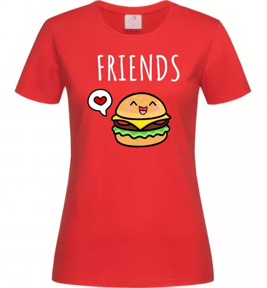 Жіноча футболка Best friends Бургер Червоний фото