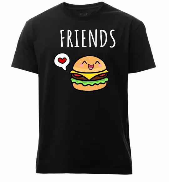 Мужская премиум футболка Best friends Бургер Черный фото