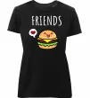 Жіноча преміум футболка Best friends Бургер Чорний фото