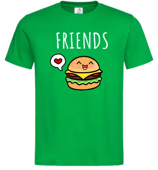Мужская футболка Best friends Бургер Зеленый фото