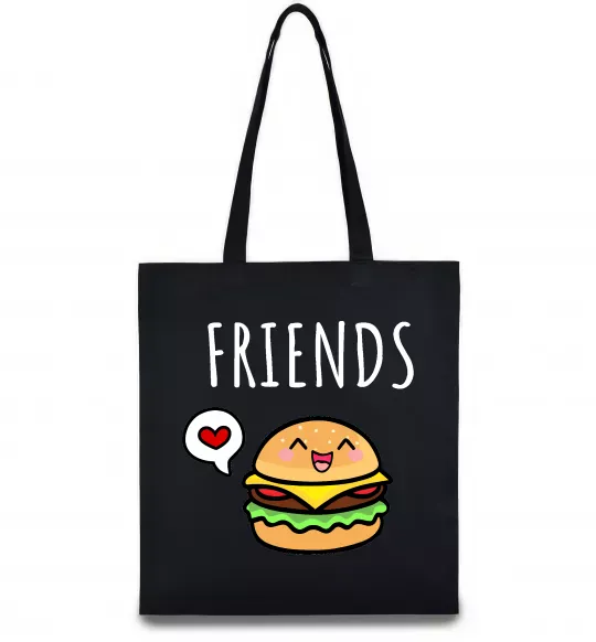 Еко-сумка Best friends Бургер Чорний фото
