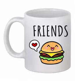 Чашка керамічна Best friends Бургер Білий фото