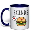 Чашка с цветной ручкой Best friends Бургер Глубокий темно-синий фото