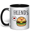 Чашка с цветной ручкой Best friends Бургер Черный фото