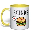 Чашка с цветной ручкой Best friends Бургер Лимонный фото