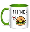 Чашка с цветной ручкой Best friends Бургер Лаймовый фото