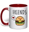 Чашка с цветной ручкой Best friends Бургер Красный фото