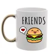 Чашка с цветной ручкой Best friends Бургер Золото фото