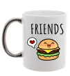 Чашка с цветной ручкой Best friends Бургер Серебро фото