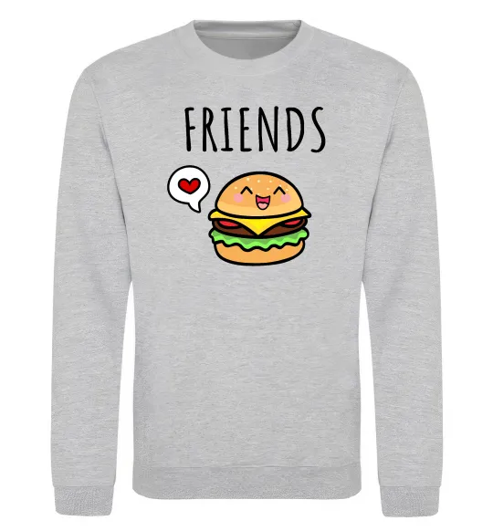 Свитшот Best friends Бургер Серый меланж фото