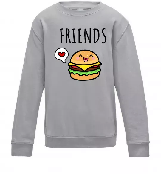 Дитячий світшот Best friends Бургер Сірий меланж фото