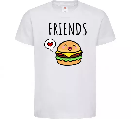 Дитяча футболка Best friends Бургер Білий фото