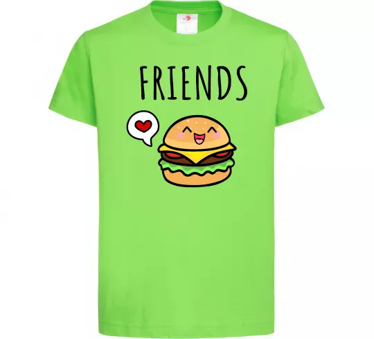 Дитяча футболка Best friends Бургер Лаймовий фото