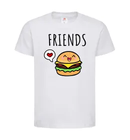 Дитяча футболка Best friends Бургер Білий фото