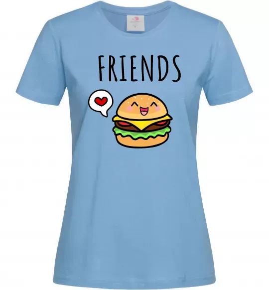 Жіноча футболка Best friends Бургер Блакитний фото