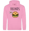 Мужская толстовка (худи) Best friends Бургер Розовый фото