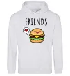 Мужская толстовка (худи) Best friends Бургер Серый меланж фото