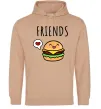 Мужская толстовка (худи) Best friends Бургер Песочный фото
