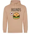 Женская толстовка (худи) Best friends Бургер Песочный фото