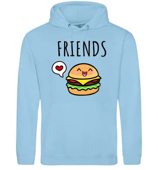 Жіноча толстовка (худі) Best friends Бургер Блакитний фото