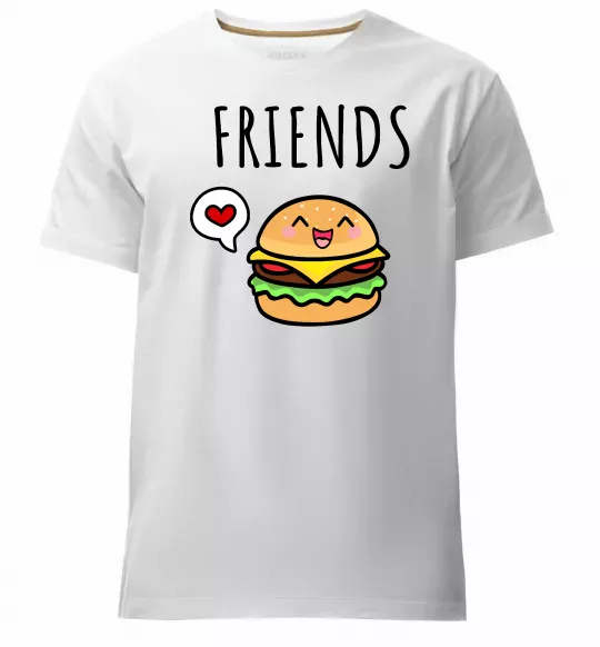 Мужская премиум футболка Best friends Бургер Белый фото