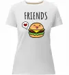 Жіноча преміум футболка Best friends Бургер Білий фото