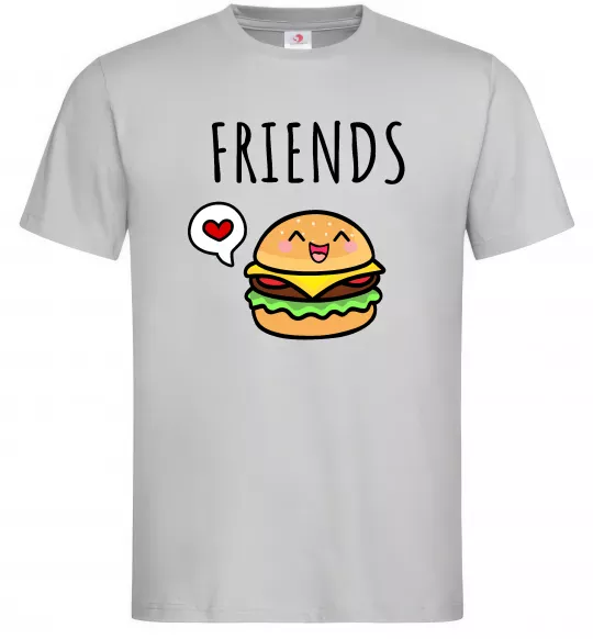 Мужская футболка Best friends Бургер Серый фото