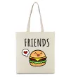 Еко-сумка Best friends Бургер Бежевий фото