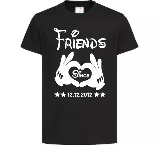 Дитяча футболка Disney friend since Чорний фото