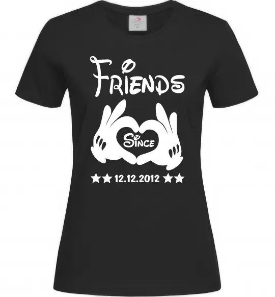 Женская футболка Disney friend since Черный фото