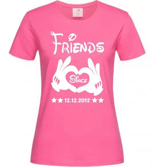Женская футболка Disney friend since Ярко-розовый фото