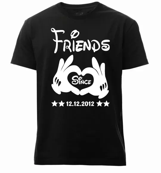 Мужская премиум футболка Disney friend since Черный фото