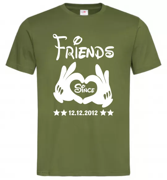 Мужская футболка Disney friend since Оливковый фото