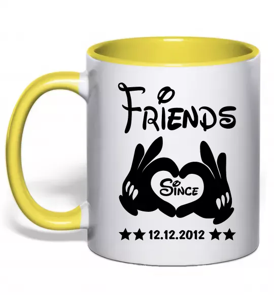Чашка з кольоровою ручкою Disney friend since Сонячно жовтий фото