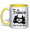 Чашка з кольоровою ручкою Disney friend since Сонячно жовтий фото
