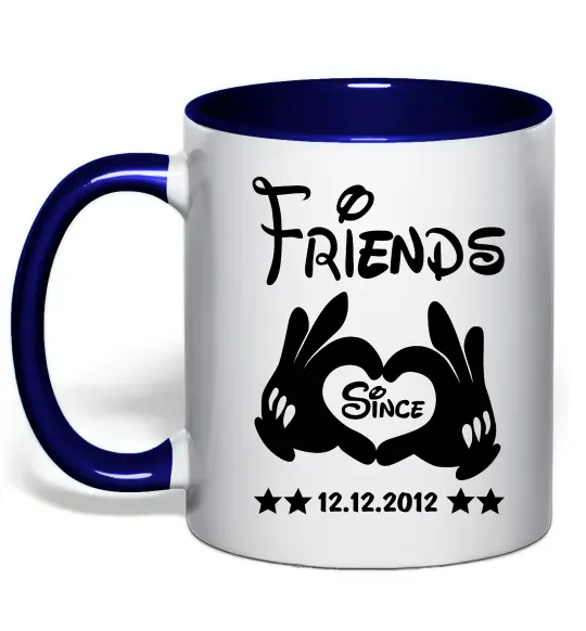 Чашка з кольоровою ручкою Disney friend since Глибокий темно-синій фото