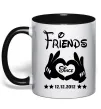 Чашка з кольоровою ручкою Disney friend since Чорний фото