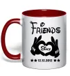 Чашка з кольоровою ручкою Disney friend since Червоний фото