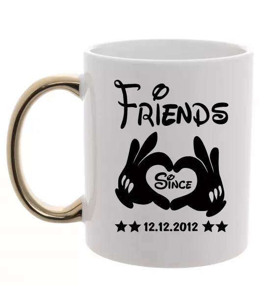 Чашка з кольоровою ручкою Disney friend since Золото фото