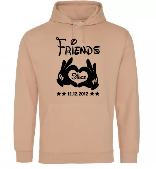 Мужская толстовка (худи) Disney friend since Песочный фото
