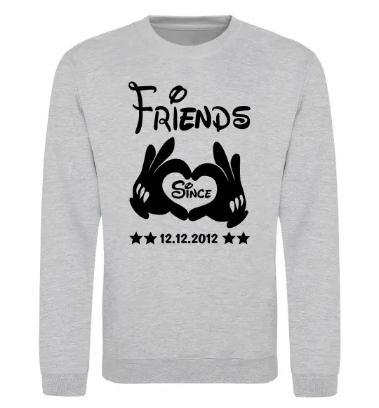 Свитшот Disney friend since Серый меланж фото