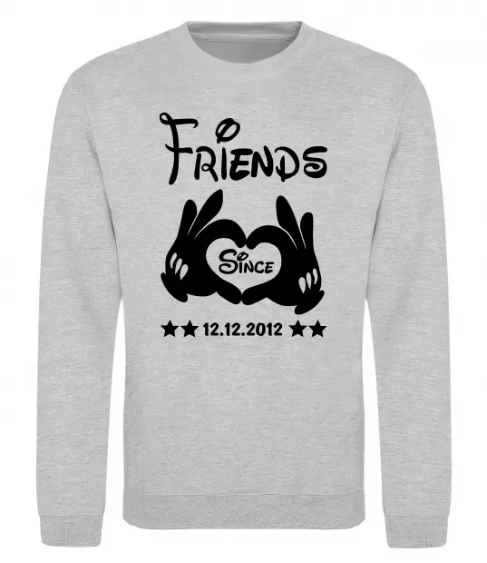 Свитшот Disney friend since Серый меланж фото