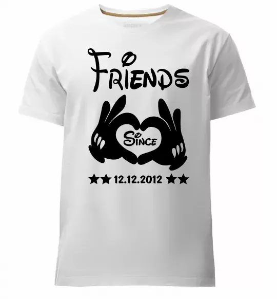 Мужская премиум футболка Disney friend since Белый фото