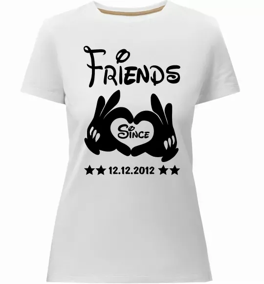 Жіноча преміум футболка Disney friend since Білий фото