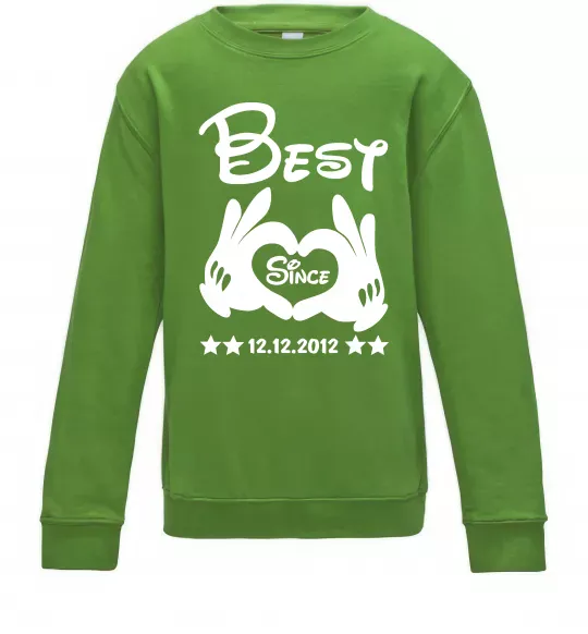 Детский Свитшот Disney best since Лаймовый фото