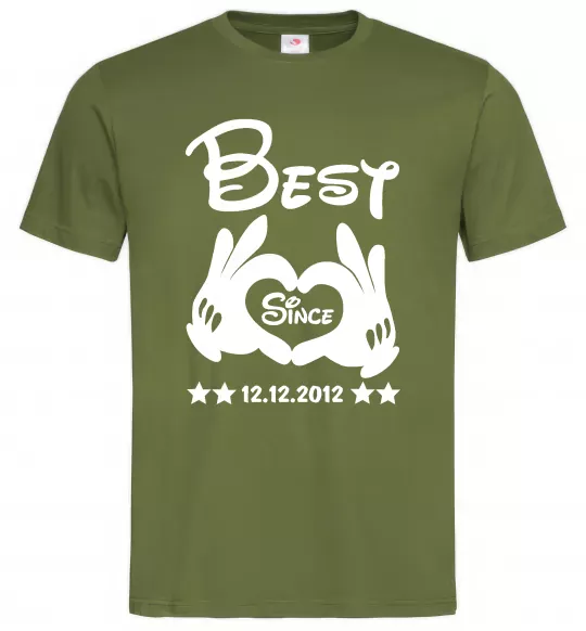 Мужская футболка Disney best since Оливковый фото