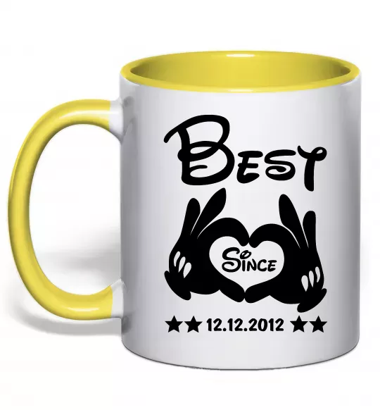 Чашка з кольоровою ручкою Disney best since Сонячно жовтий фото