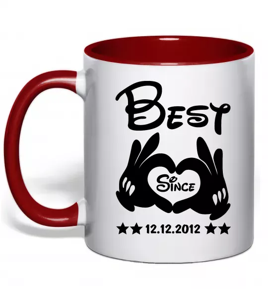 Чашка з кольоровою ручкою Disney best since Червоний фото