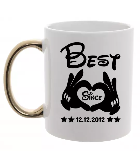 Чашка з кольоровою ручкою Disney best since Золото фото